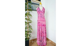 long dress rayon hand stamp pareo clothing bali handmade